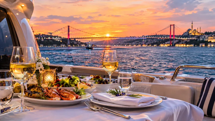 Privater Bosporus-Dinner-Kreuzfahrt und Luxus-Yacht-Charter